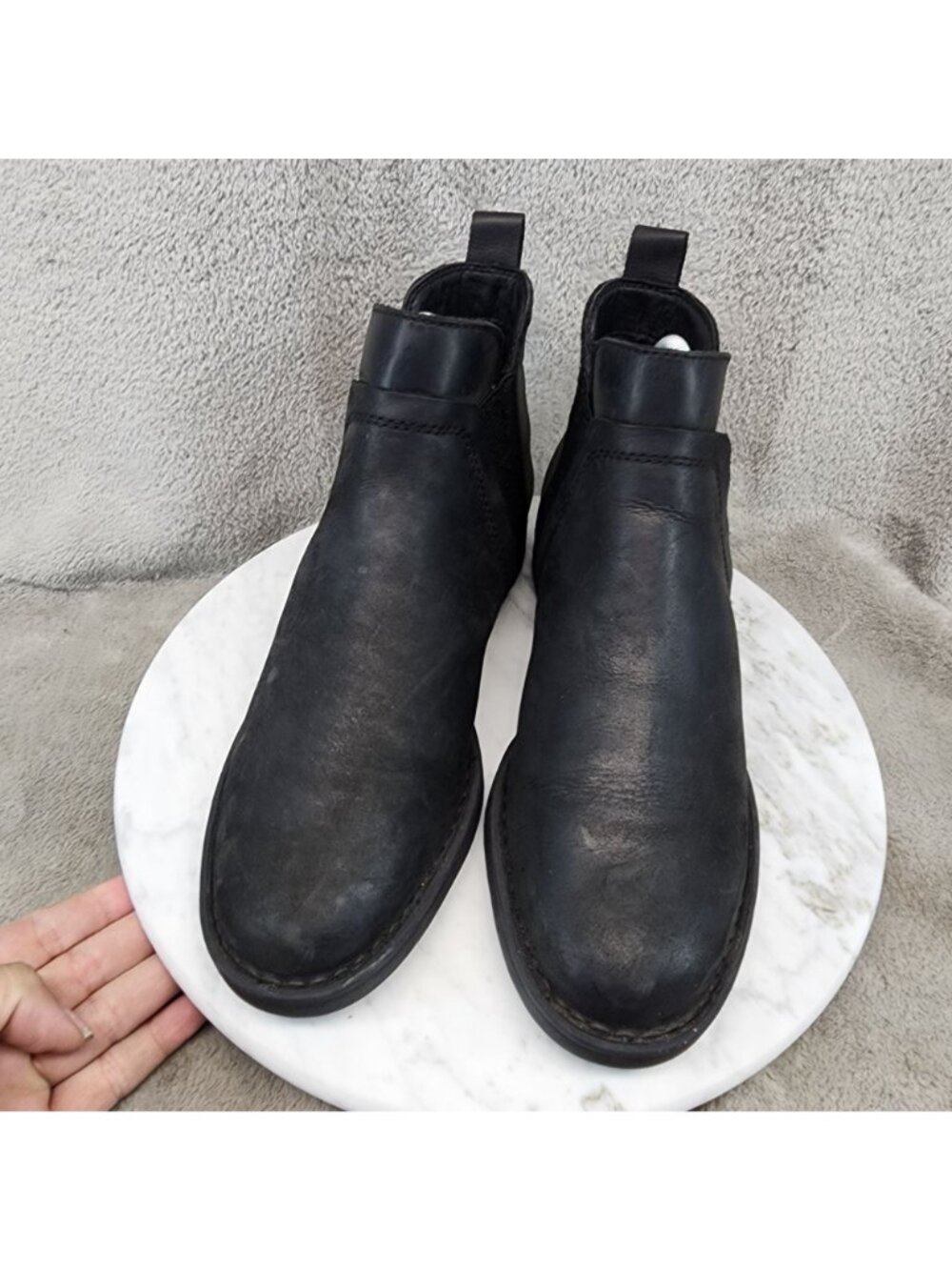 Born Shoes Womens Size 7.5 M Brenta Black Leather Ankle Chelsea Boots *Read* - Picture 3 of 14